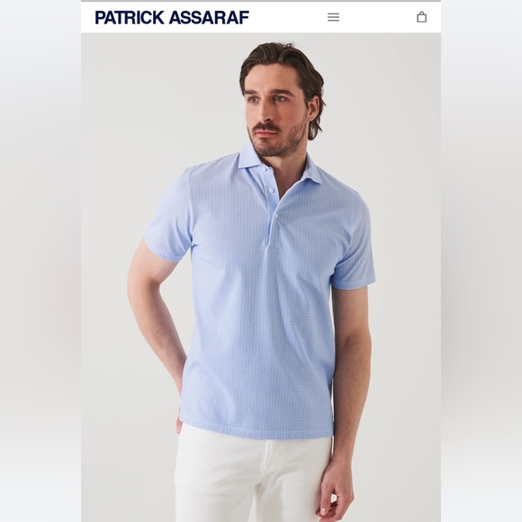 Patrick Assaraf : PIMA COTTON STRETCHED POLO SHIRT - Picture 1 of 4
